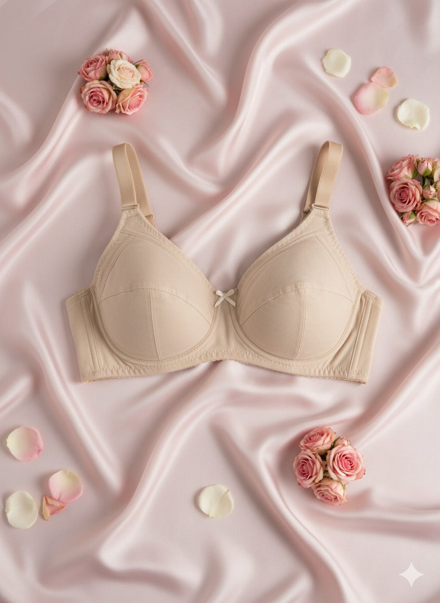 Liora Beige Cotton non padded bra