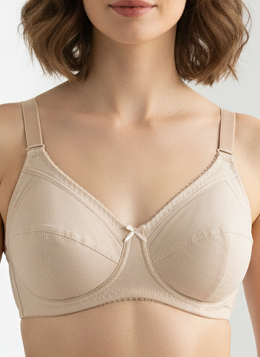 Liora Beige Cotton non padded bra